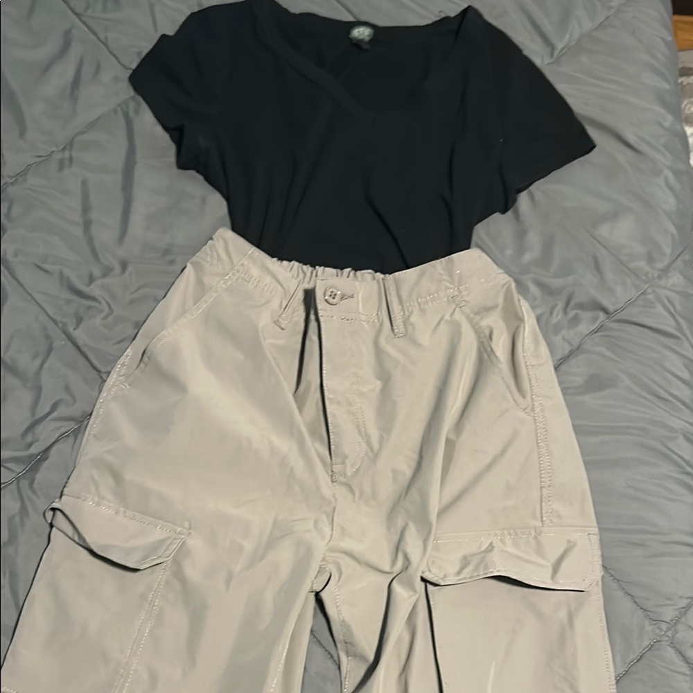 Top and Cargo Pants Set
